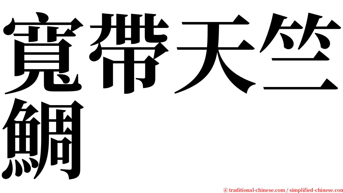 寬帶天竺鯛 serif font