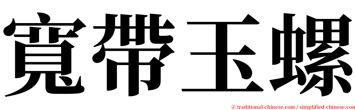 寬帶玉螺 serif font