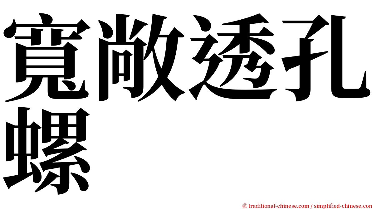 寬敞透孔螺 serif font