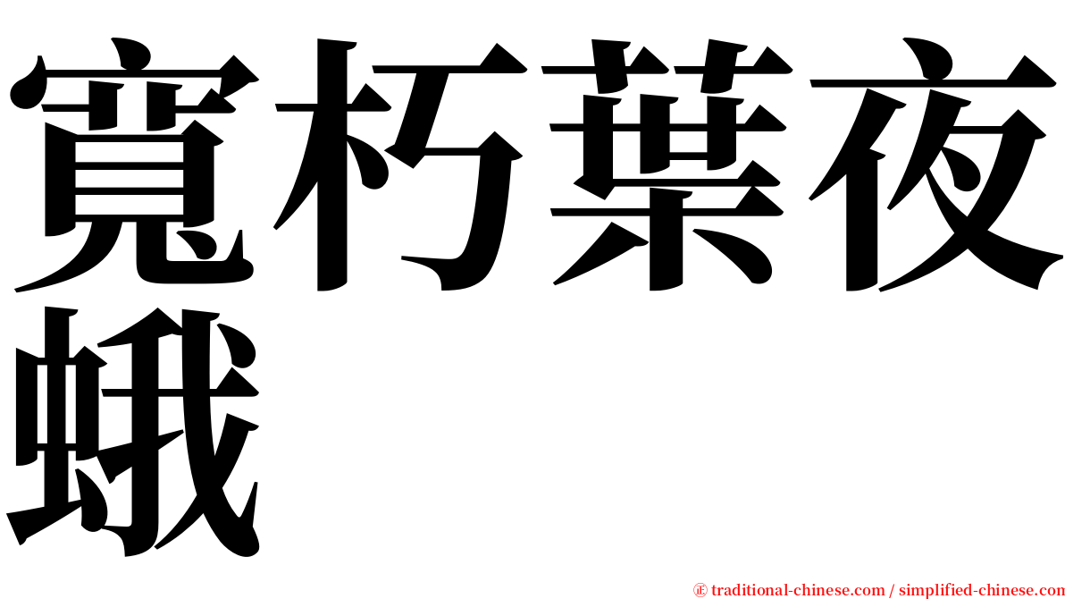 寬朽葉夜蛾 serif font