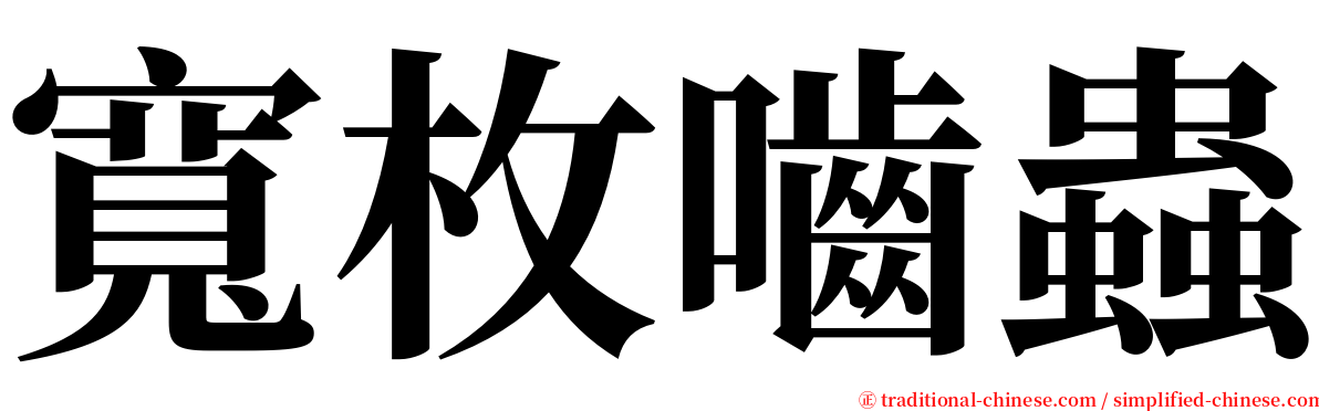 寬枚嚙蟲 serif font