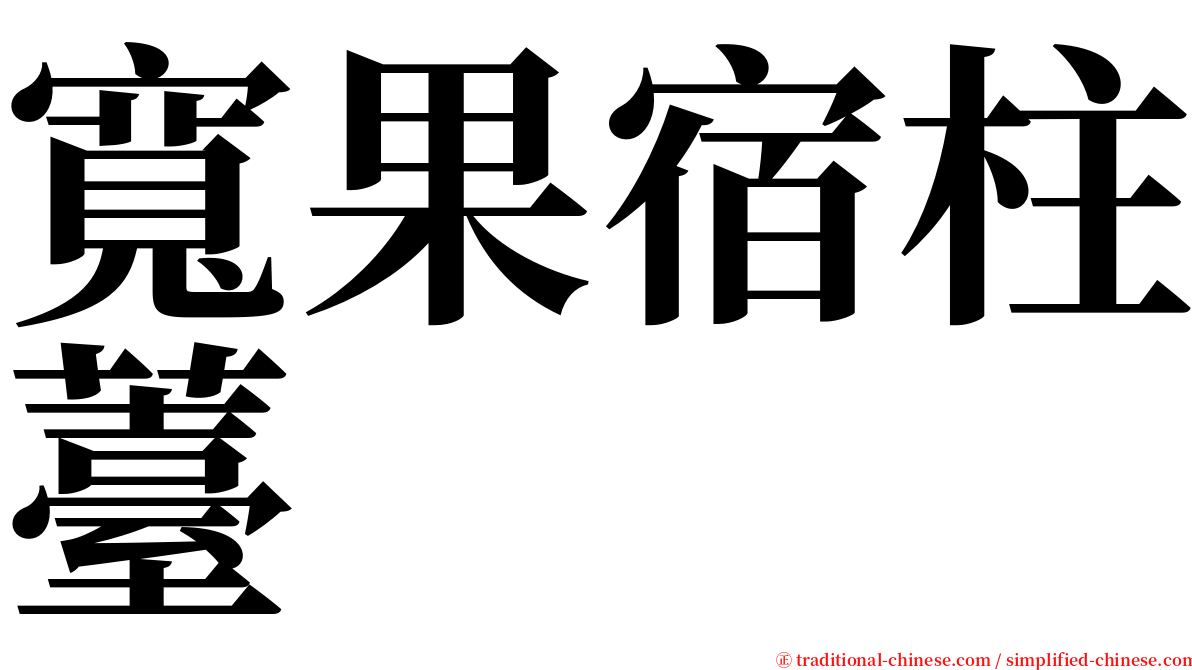 寬果宿柱薹 serif font