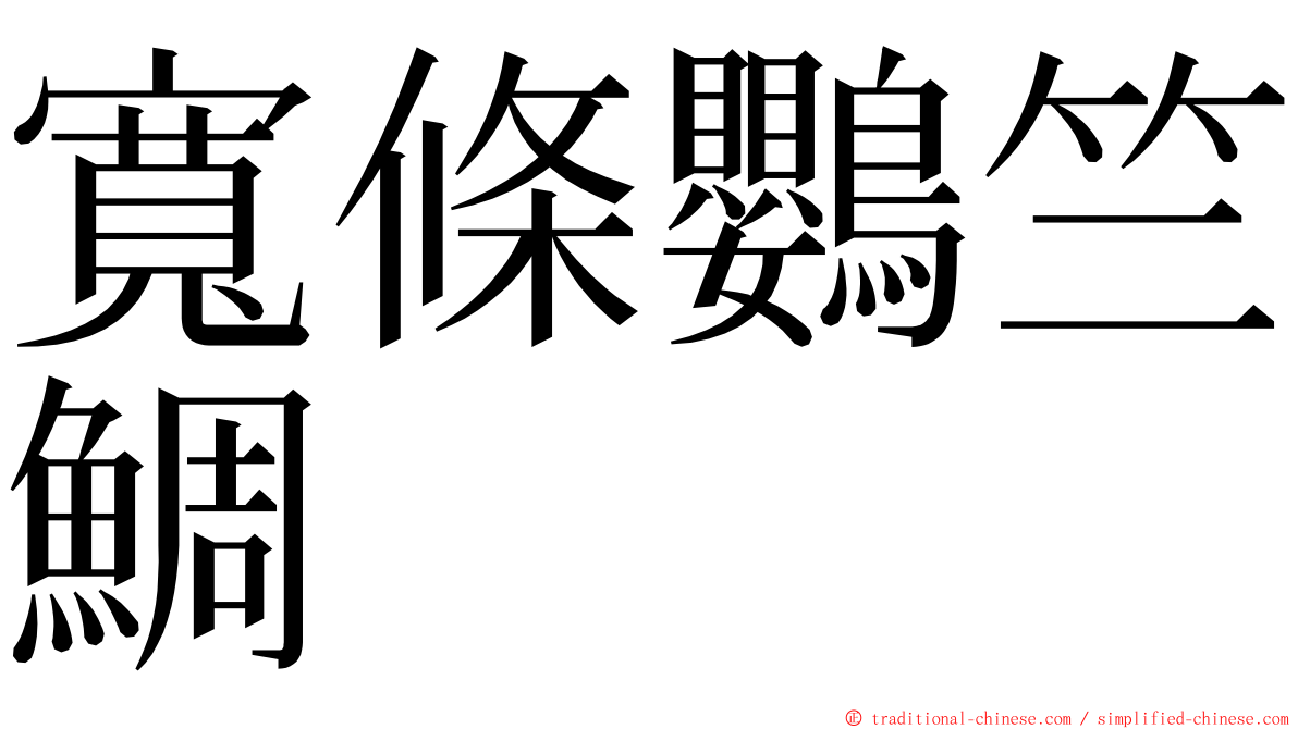 寬條鸚竺鯛 ming font