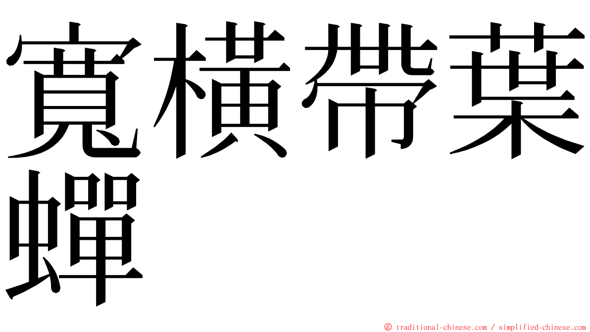 寬橫帶葉蟬 ming font