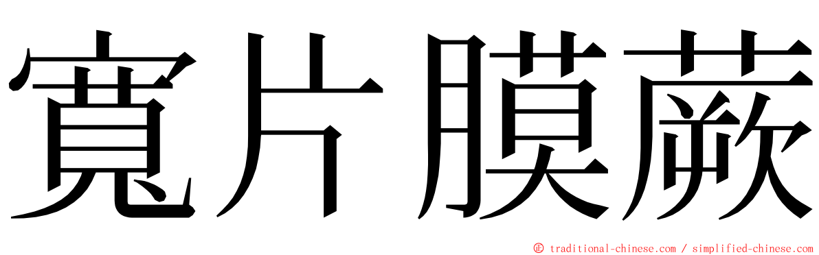 寬片膜蕨 ming font