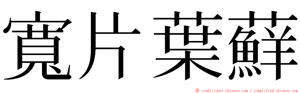 寬片葉蘚 ming font