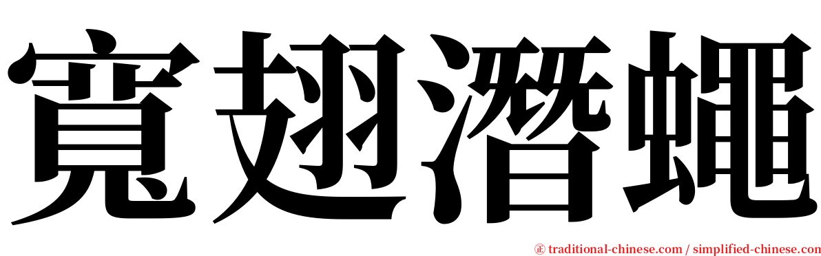 寬翅潛蠅 serif font