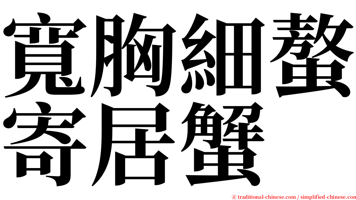 寬胸細螯寄居蟹 serif font