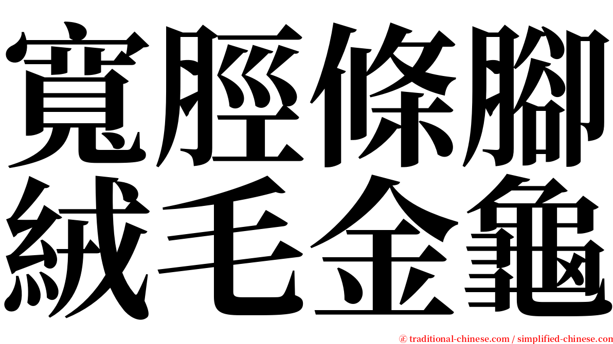 寬脛條腳絨毛金龜 serif font