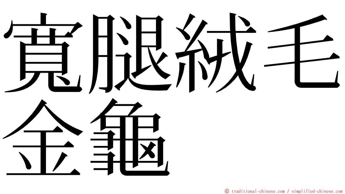 寬腿絨毛金龜 ming font