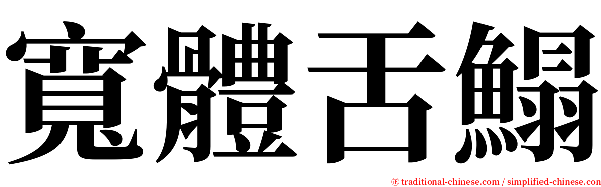 寬體舌鰨 serif font