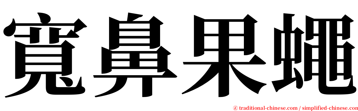 寬鼻果蠅 serif font