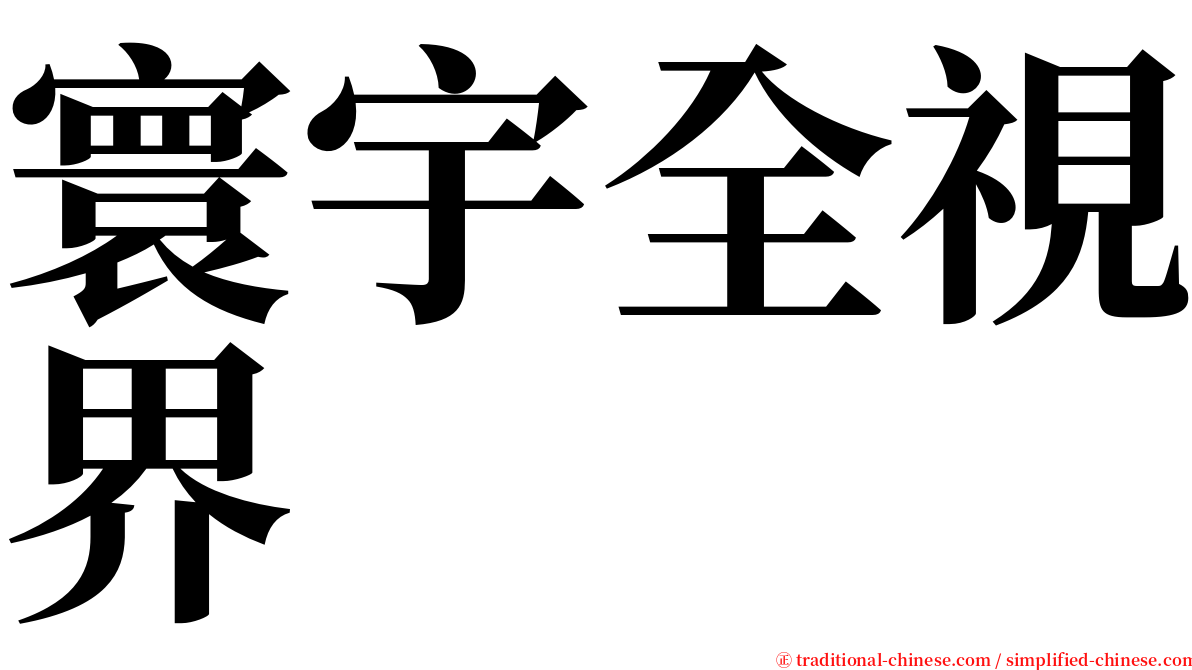 寰宇全視界 serif font