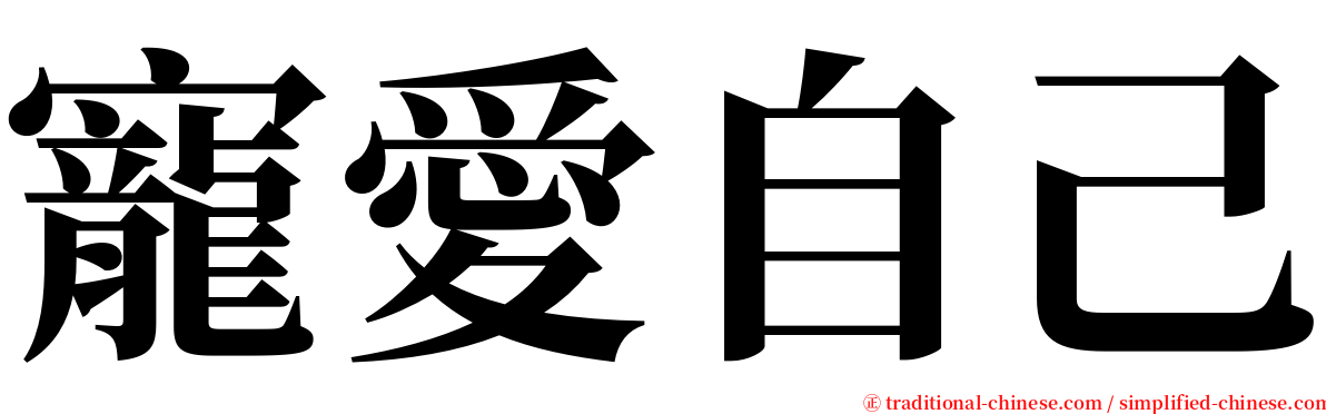 寵愛自己 serif font