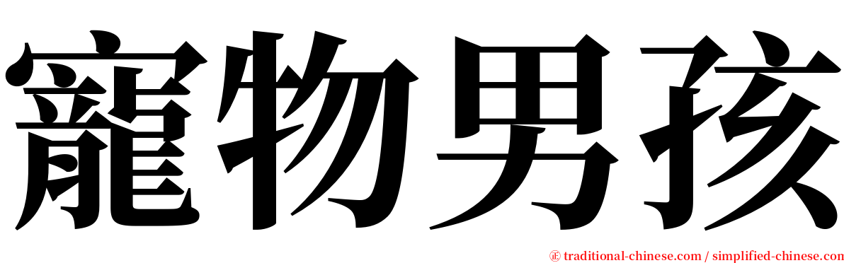 寵物男孩 serif font