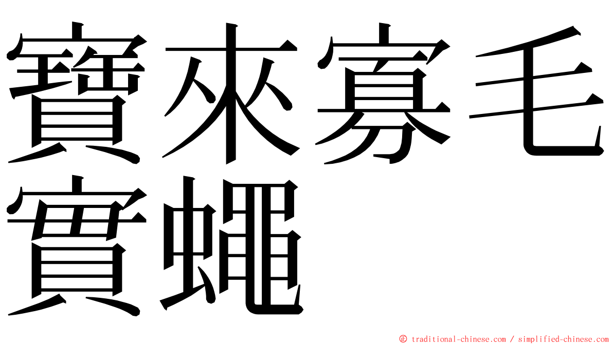 寶來寡毛實蠅 ming font