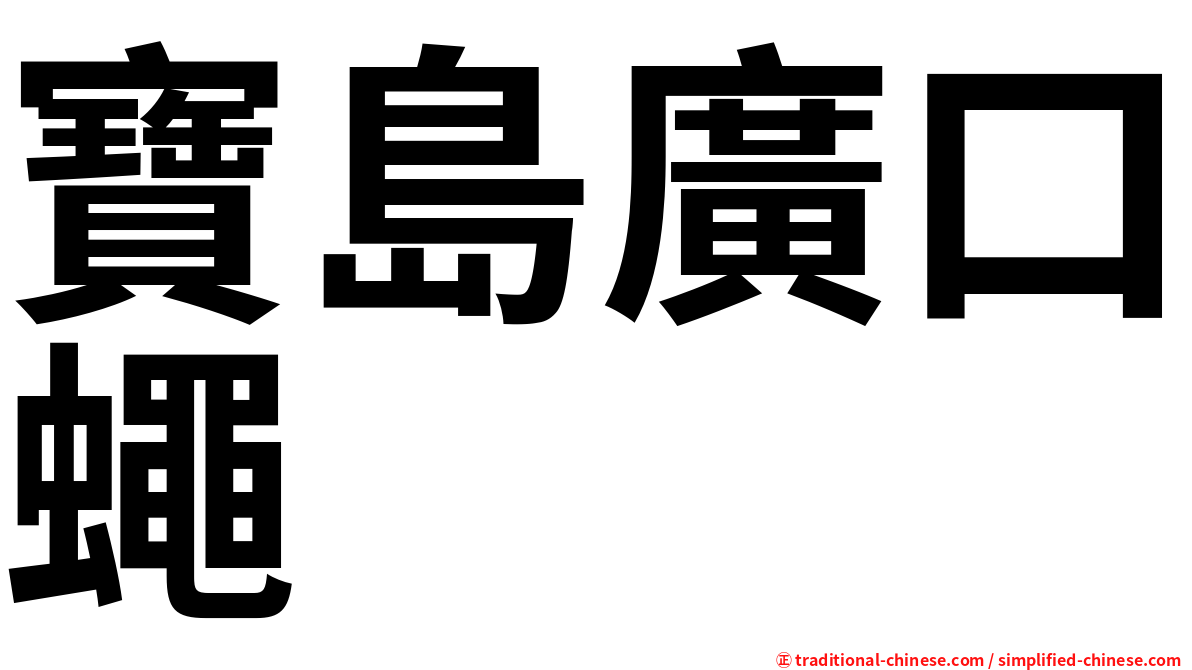 寶島廣口蠅