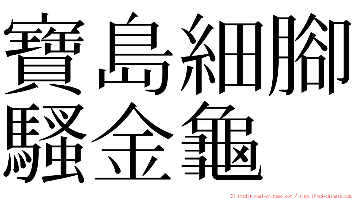 寶島細腳騷金龜 ming font