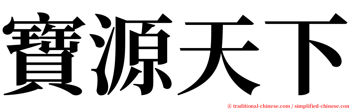 寶源天下 serif font