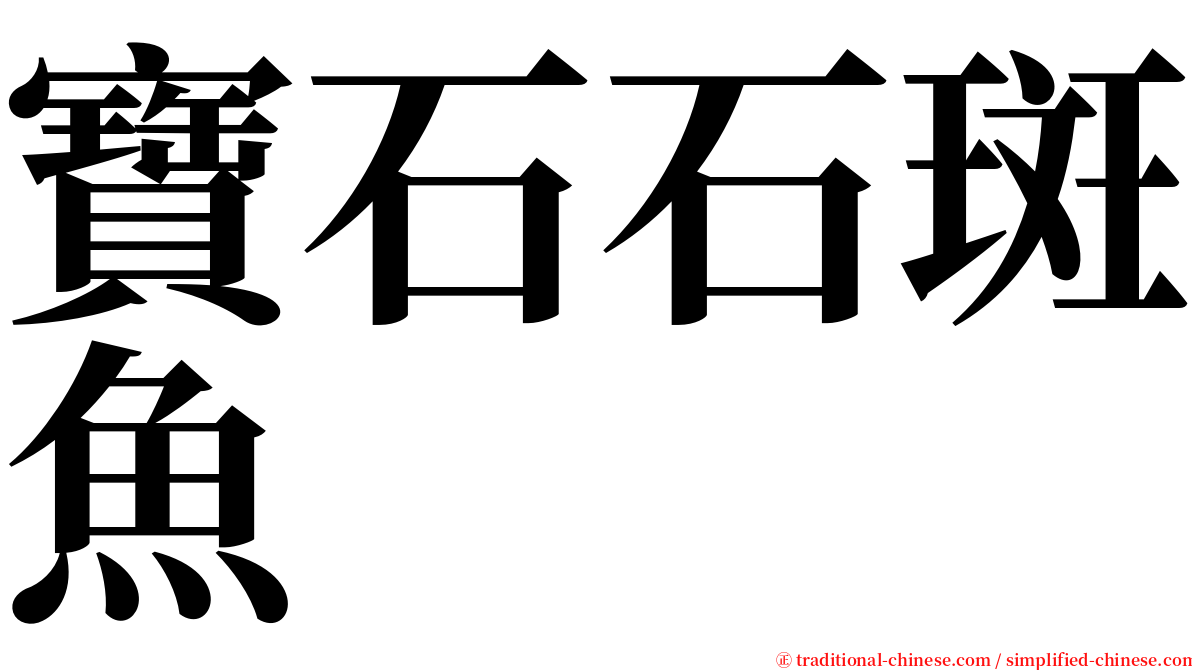 寶石石斑魚 serif font