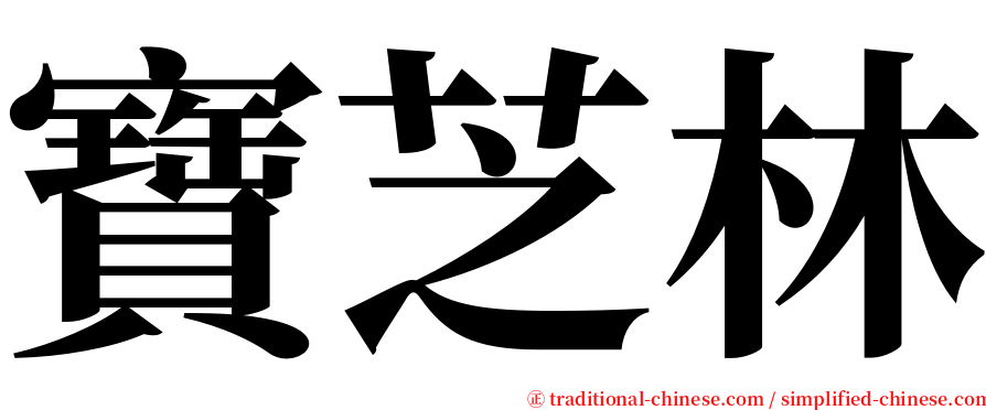 寶芝林 serif font