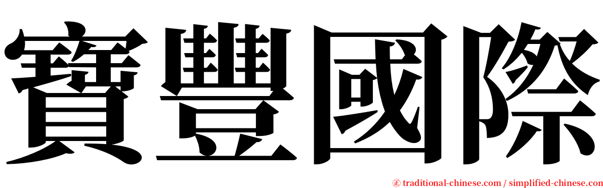 寶豐國際 serif font