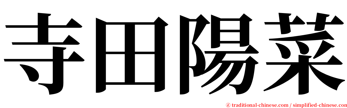 寺田陽菜 serif font