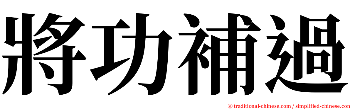 將功補過 serif font