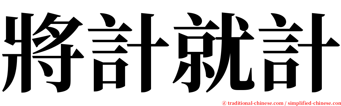 將計就計 serif font