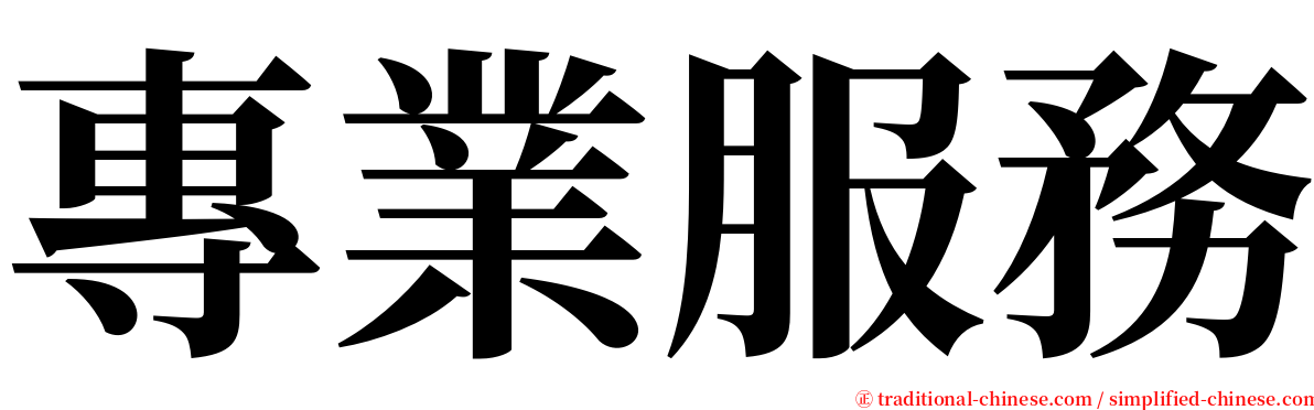 專業服務 serif font