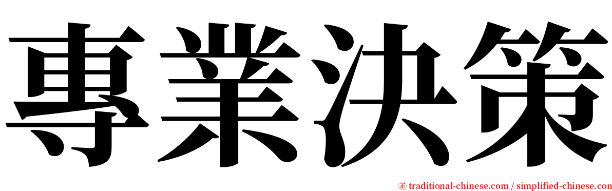 專業決策 serif font