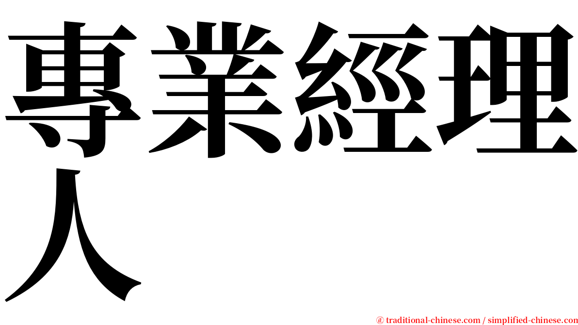 專業經理人 serif font