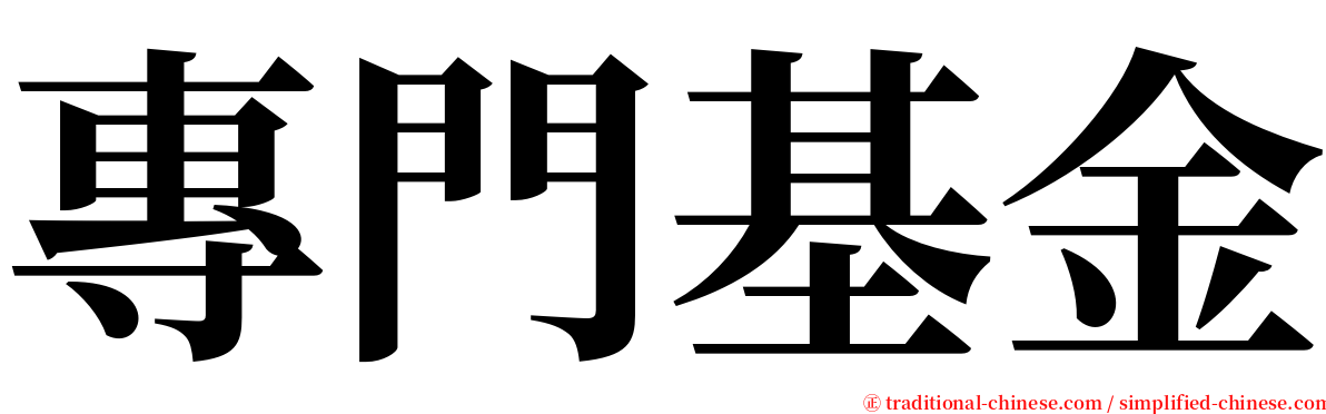 專門基金 serif font