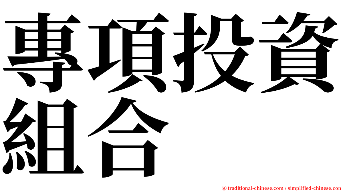 專項投資組合 serif font