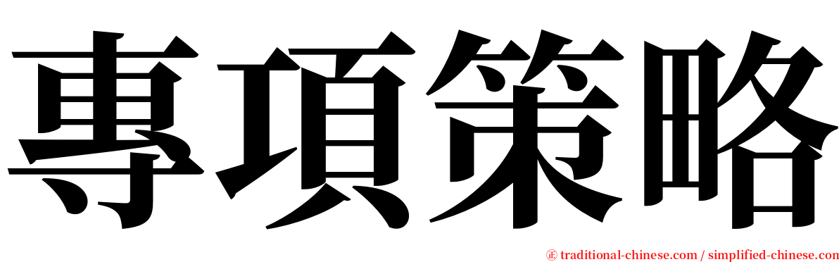 專項策略 serif font