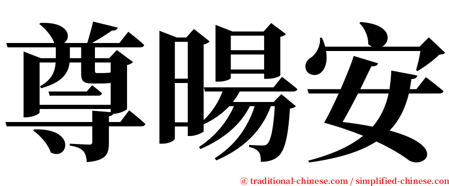 尊暘安 serif font