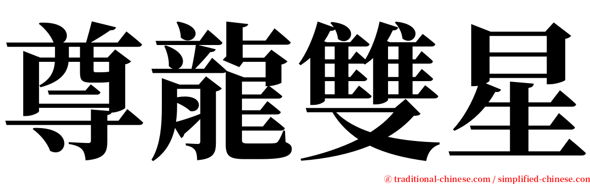 尊龍雙星 serif font