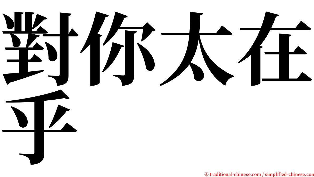 對你太在乎 serif font