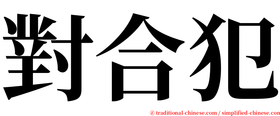 對合犯 serif font