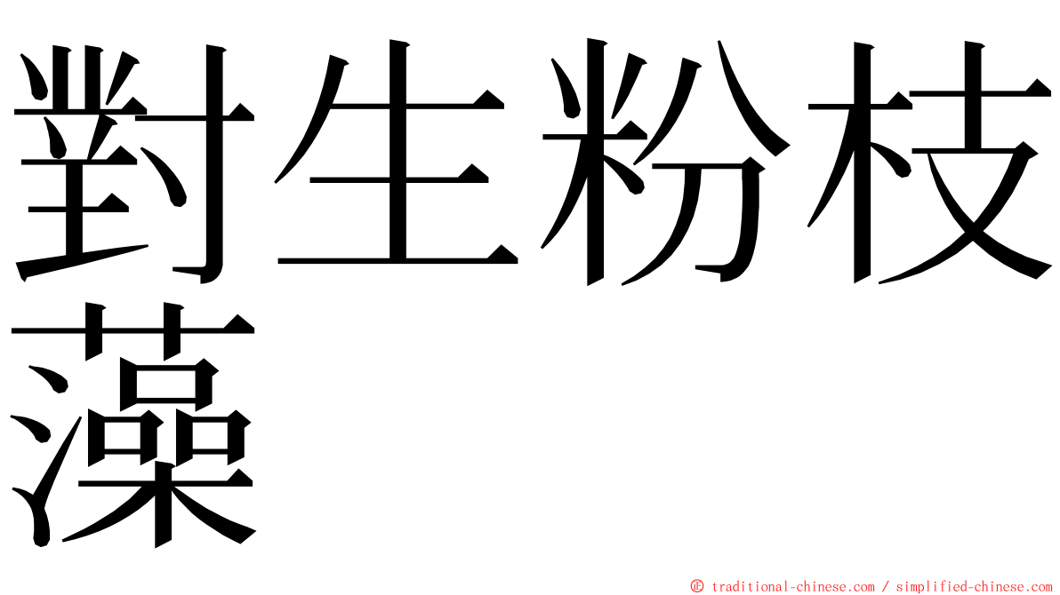 對生粉枝藻 ming font