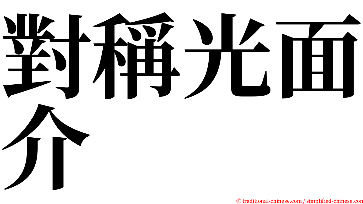 對稱光面介 serif font