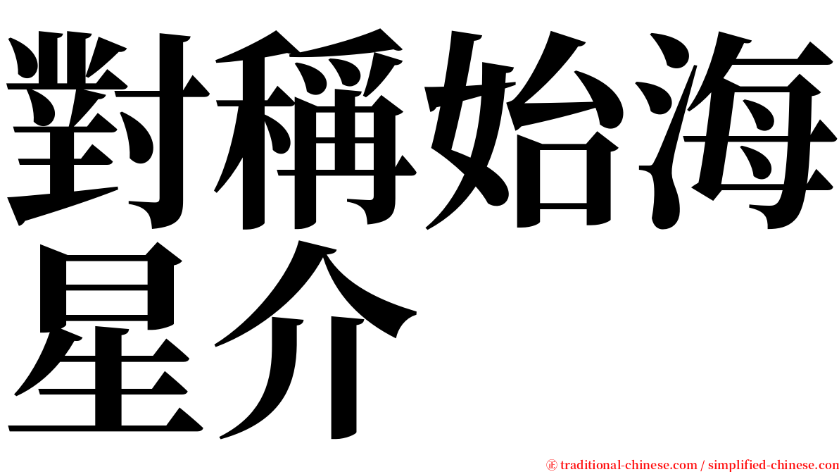 對稱始海星介 serif font