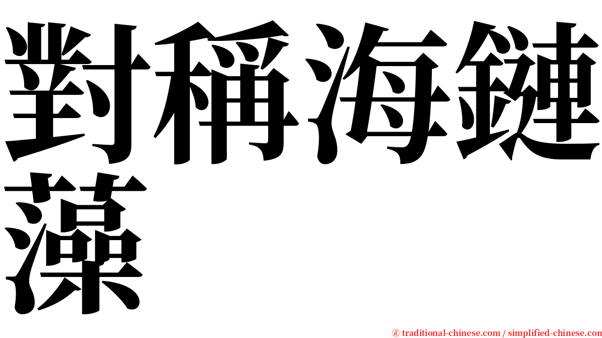 對稱海鏈藻 serif font