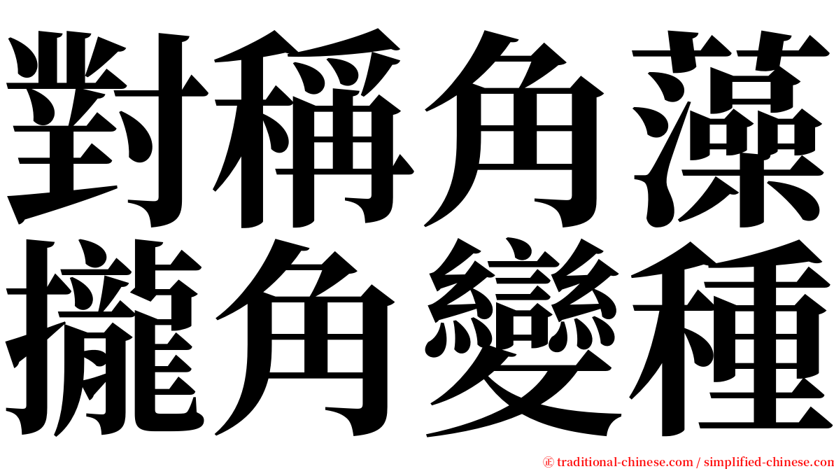 對稱角藻攏角變種 serif font