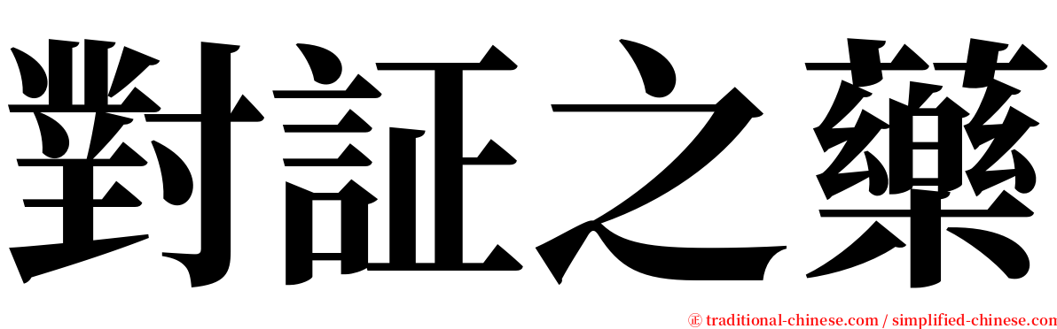 對証之藥 serif font