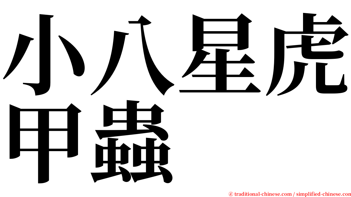 小八星虎甲蟲 serif font