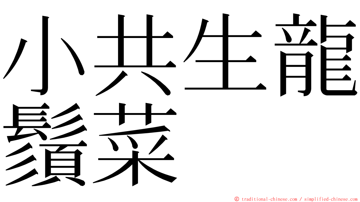 小共生龍鬚菜 ming font