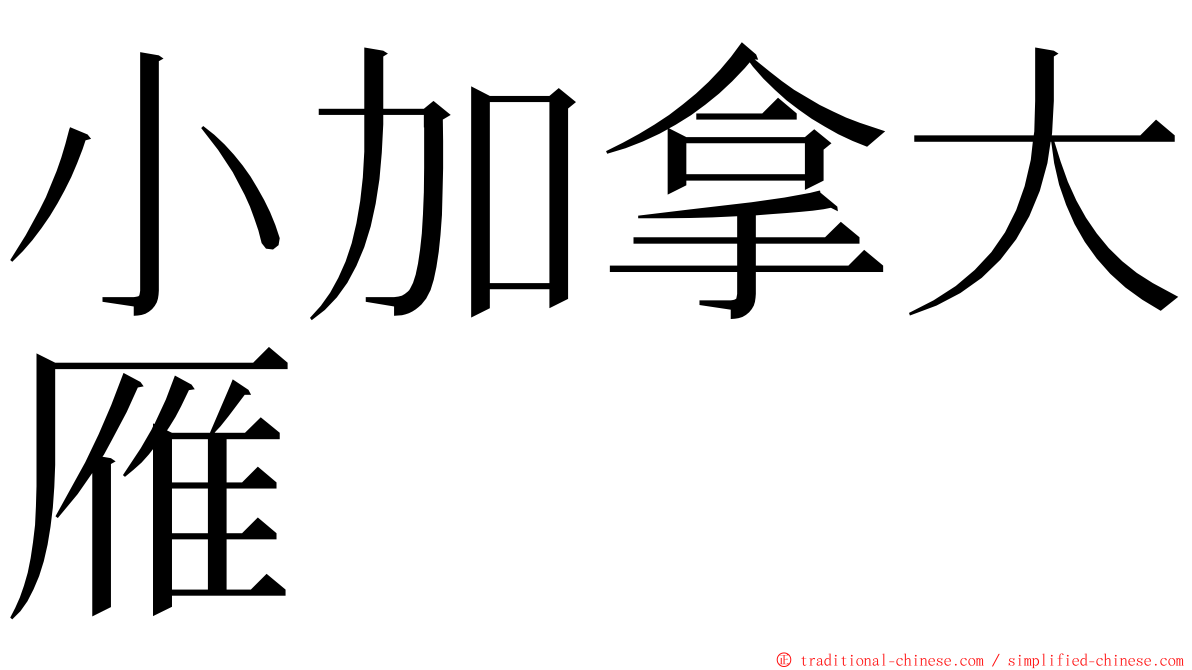 小加拿大雁 ming font