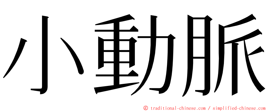 小動脈 ming font