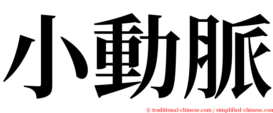 小動脈 serif font